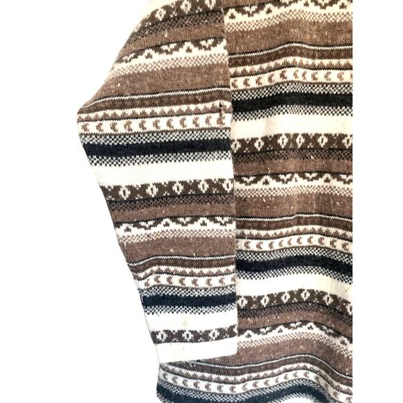 Vintage Maglia Donna Nordic Sweater M Fair Isle Brown Wool Blend Italy Pullover - Picture 5 of 8